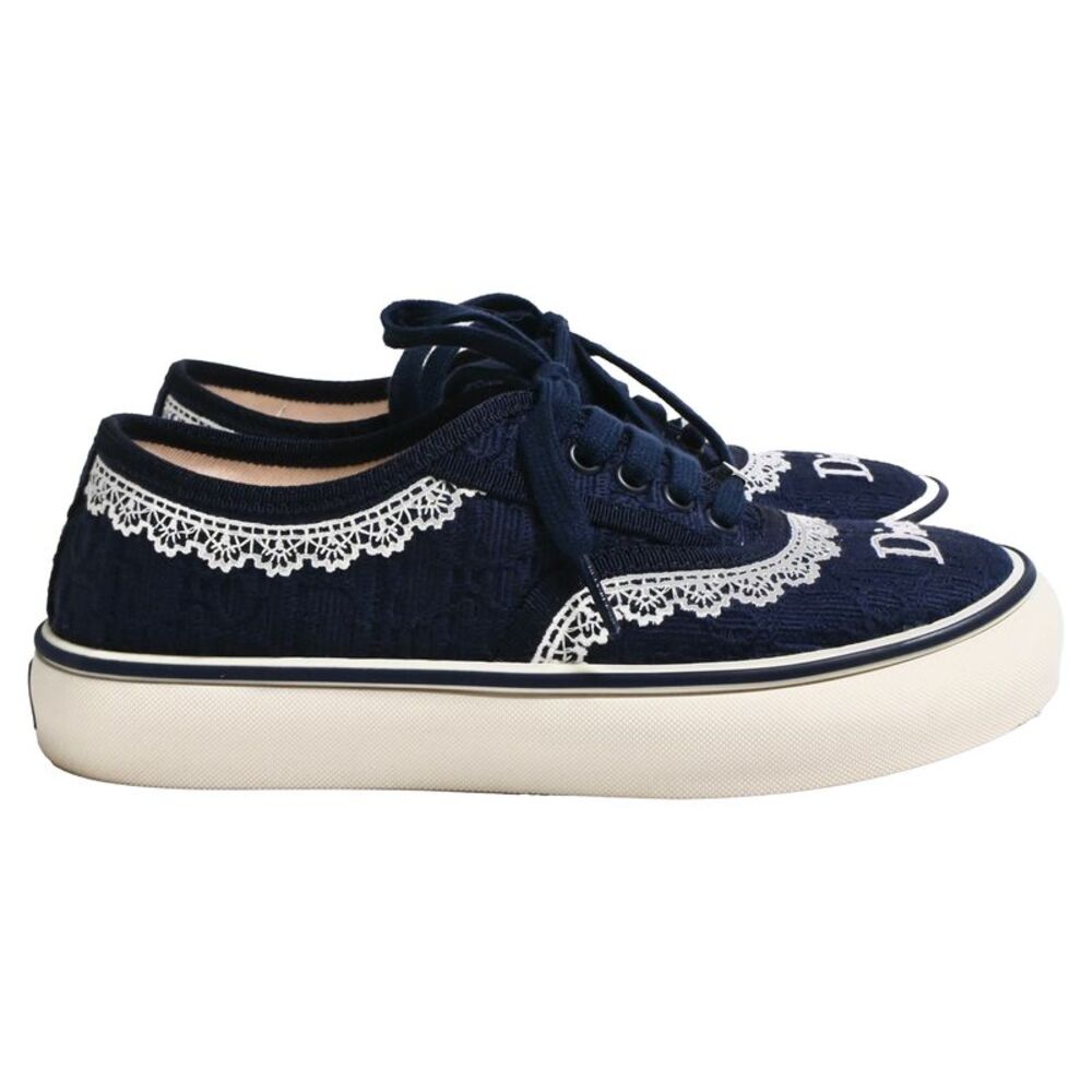 Dior Saltwind Sneakers in Navy Blue Cotton